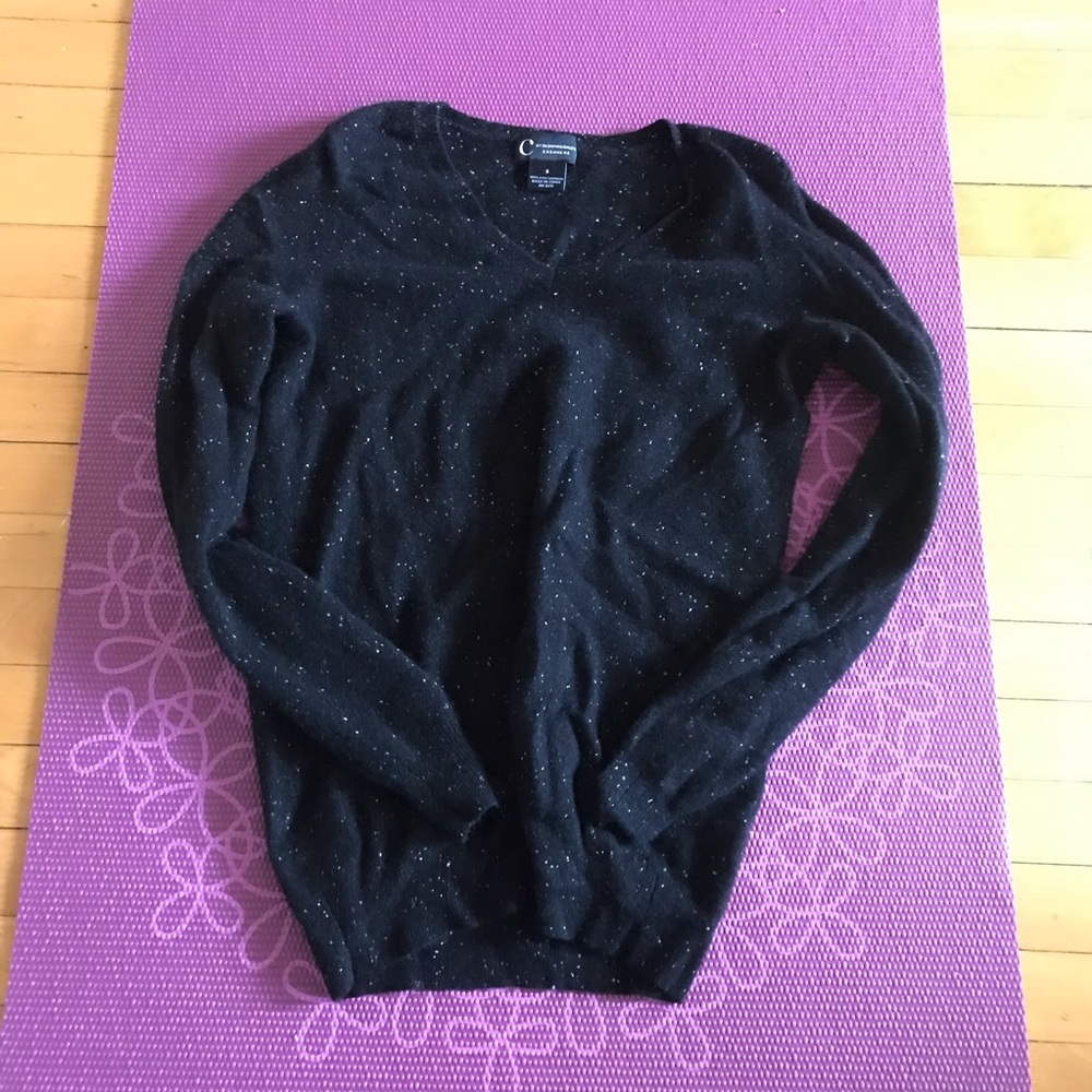 Cashmere Sweater, black with white dots